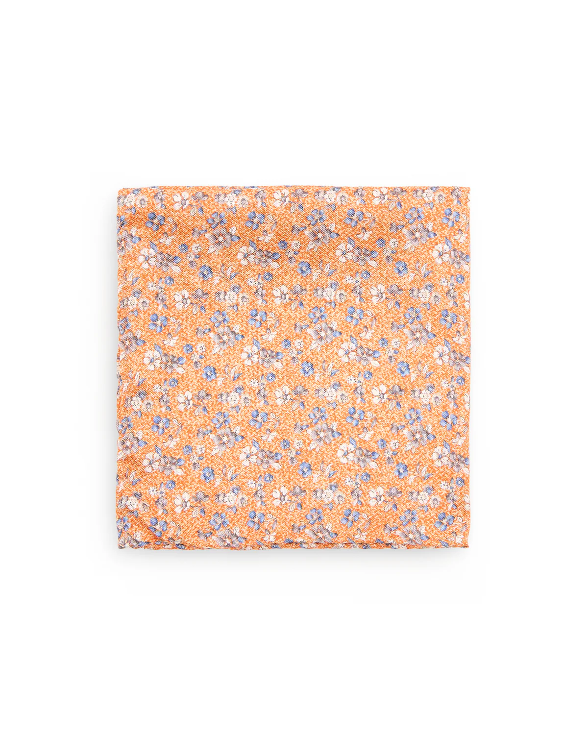 Orange Garden Floral Silk Pocket Square
