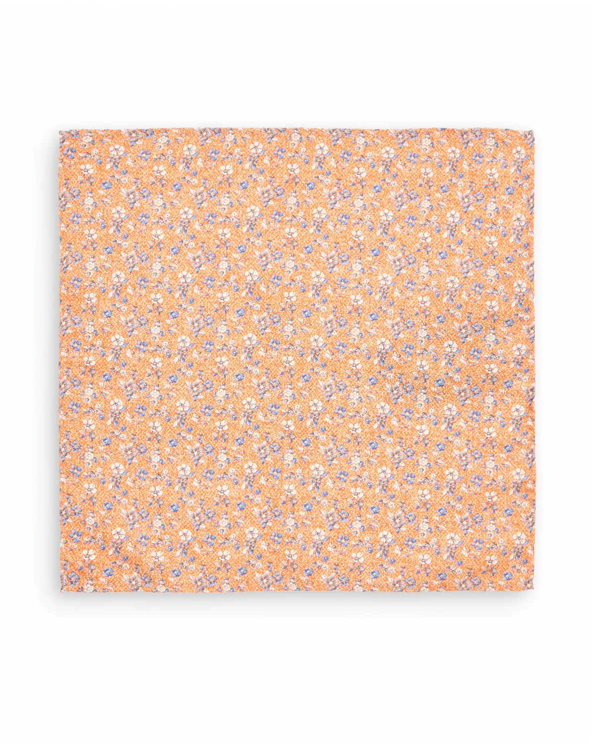 Orange Garden Floral Silk Pocket Square - Image 3