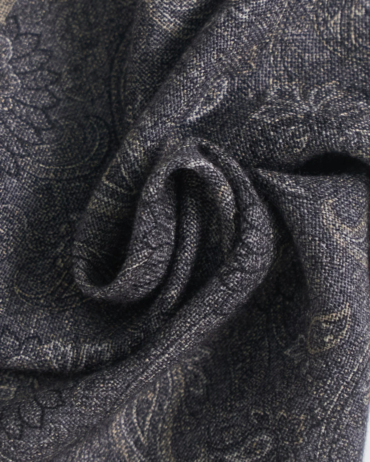 Paisley/Chevron Wool Double Sided Pocket Square - Image 2