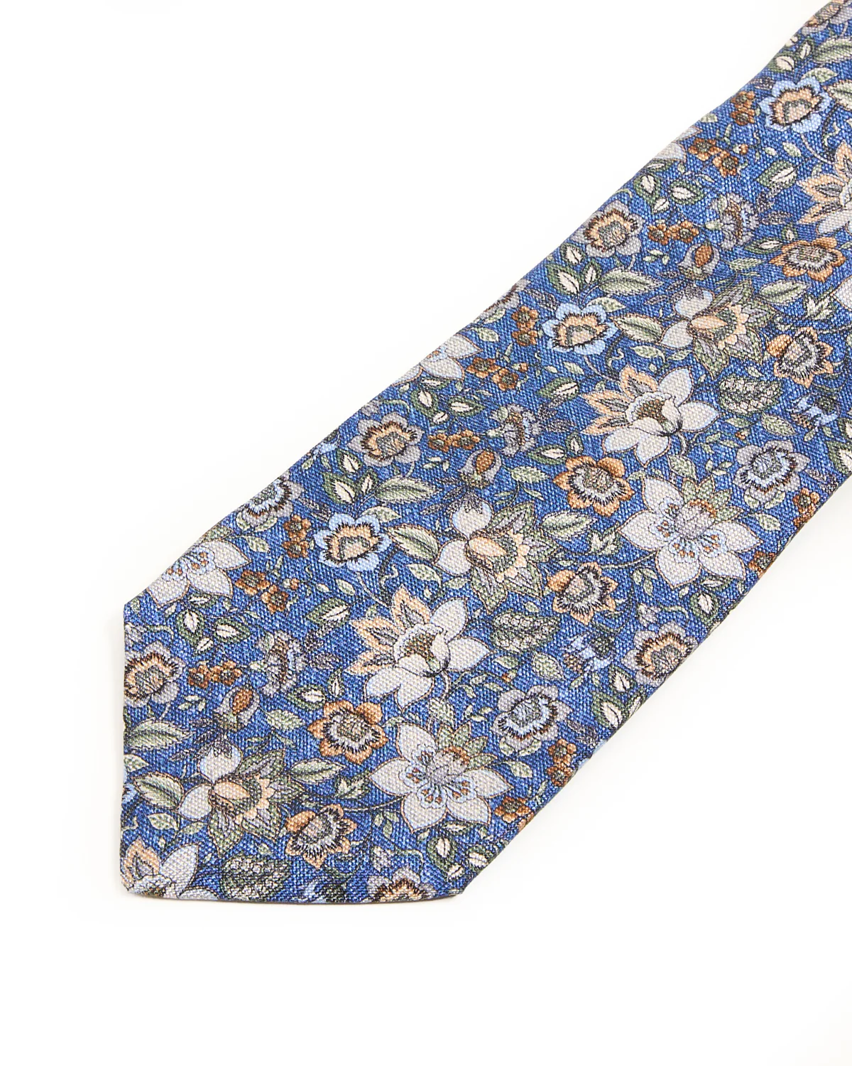 Printed Panama Floral Verdant Melange Silk Tie - Image 3