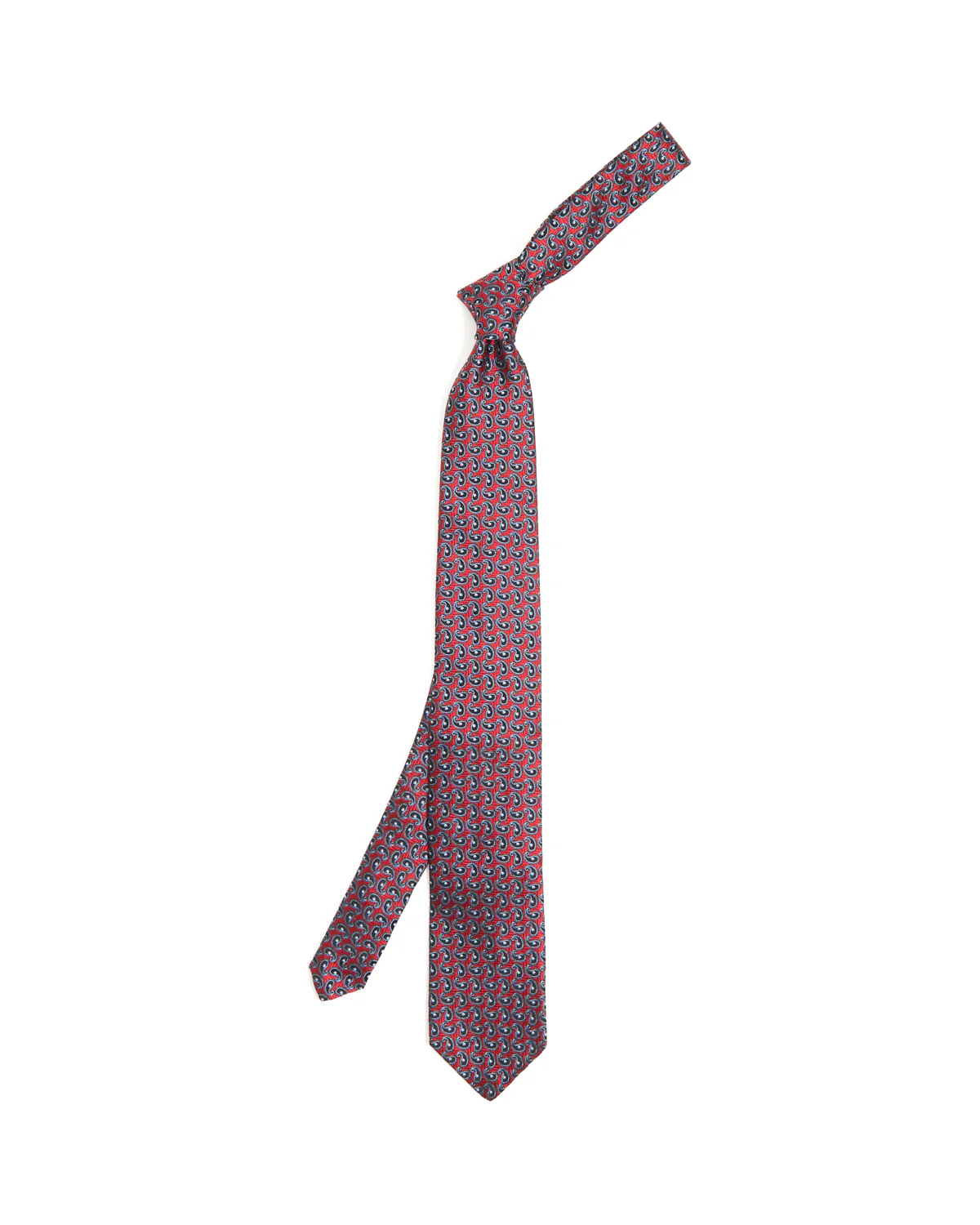Red Navy Paisley Silk Tie