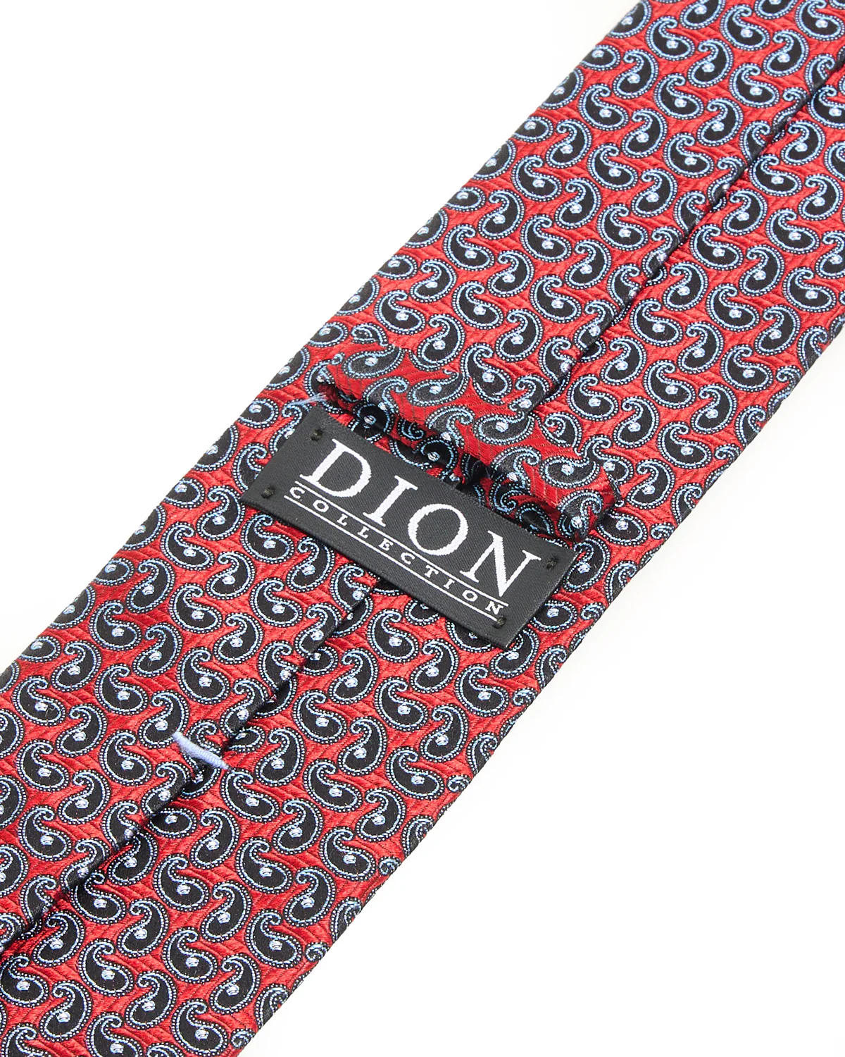 Red Navy Paisley Silk Tie - Image 2