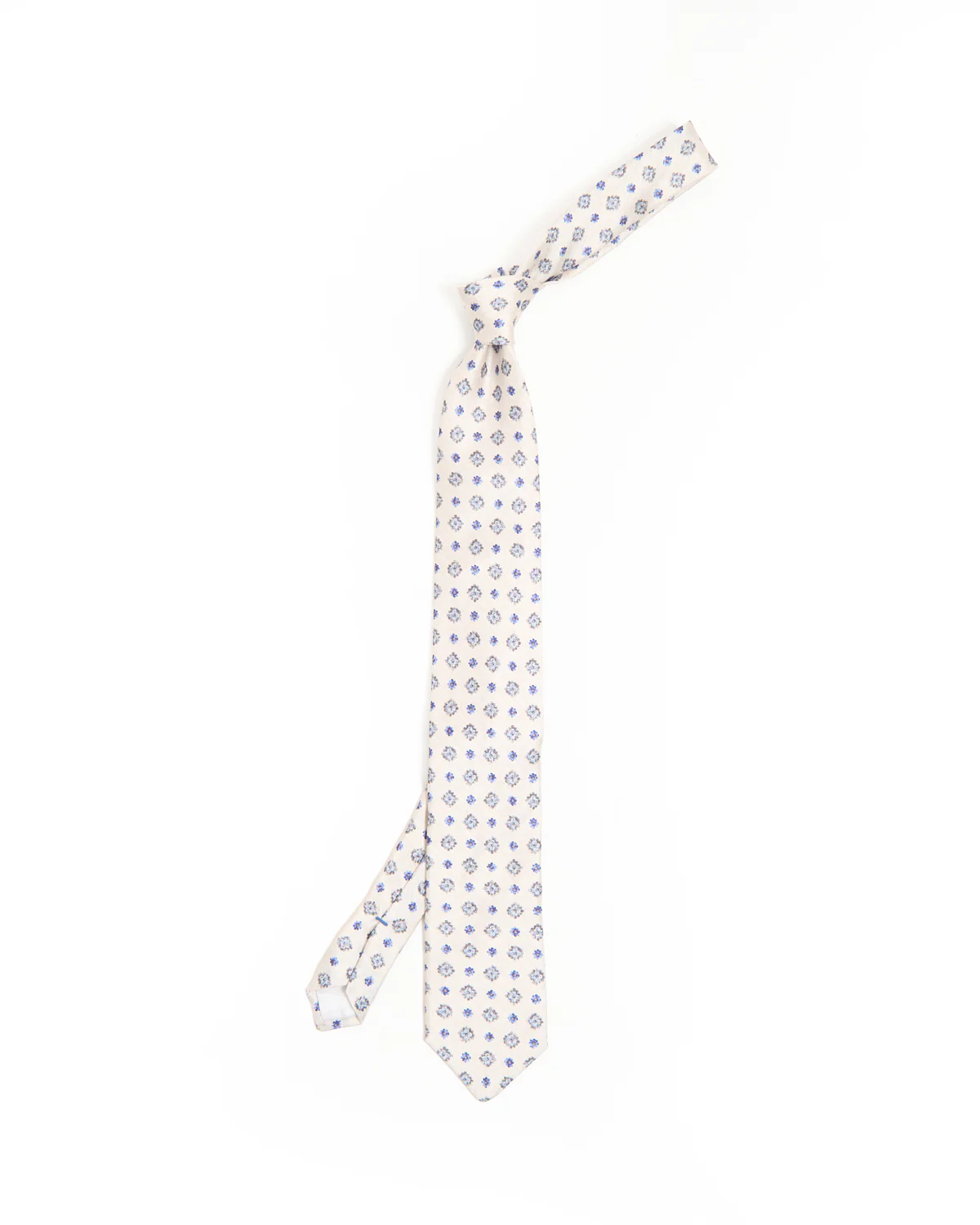 Sand Blue Medallion Silk Tie