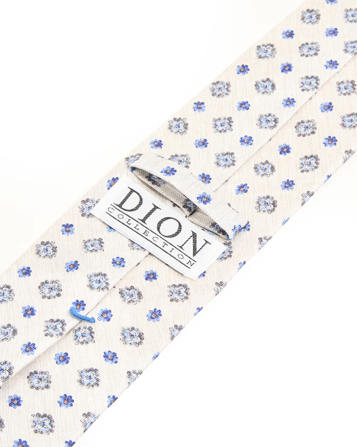 Sand Blue Medallion Silk Tie - Image 2