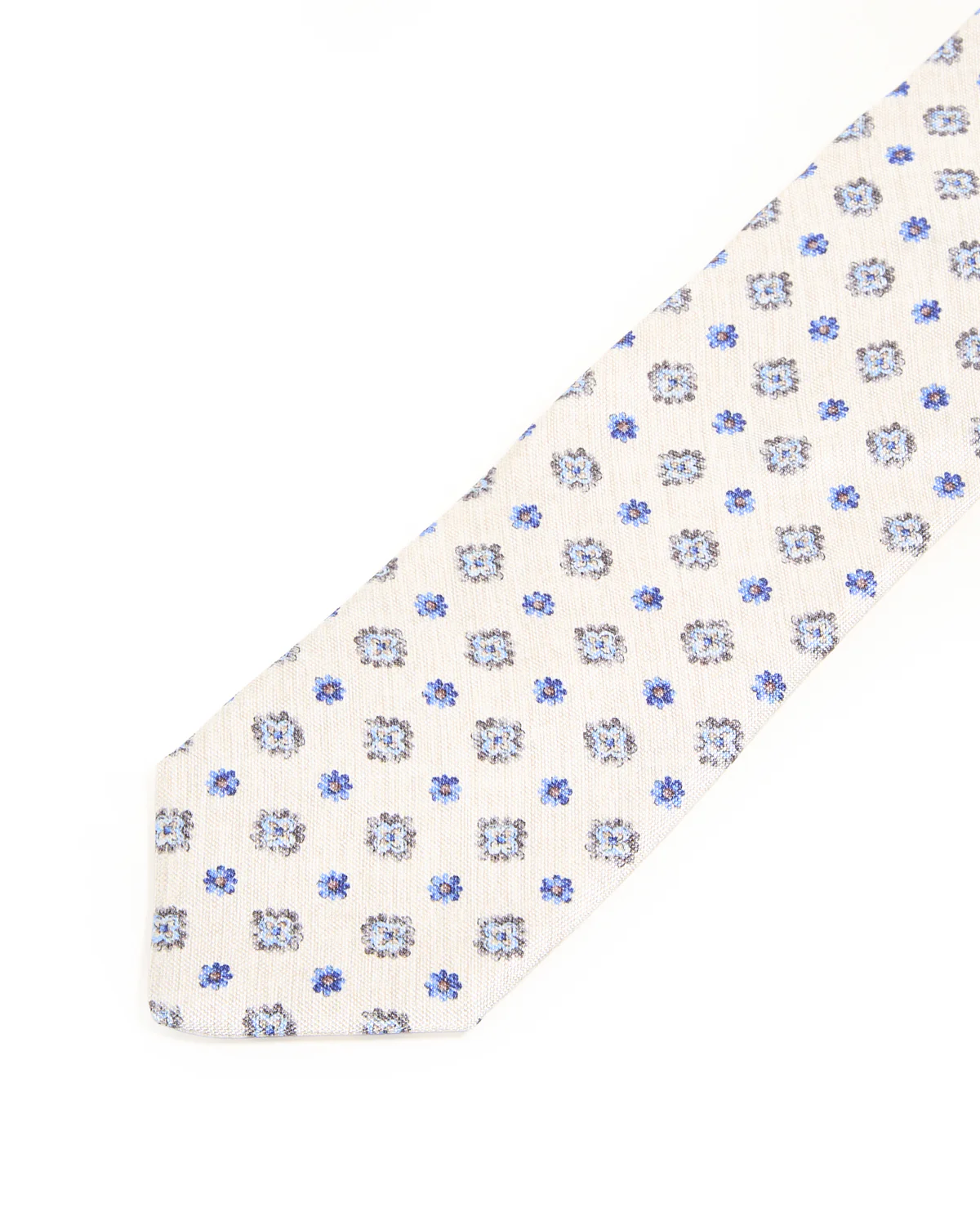 Sand Blue Medallion Silk Tie - Image 3