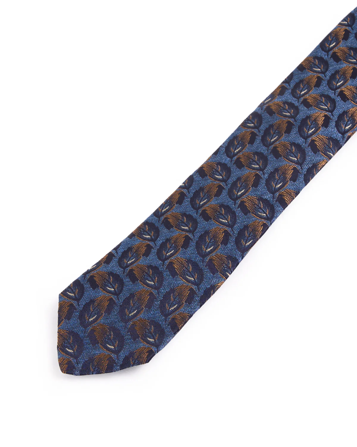 Silk Woven Jacquard Cascading Leaves Tie - Image 2