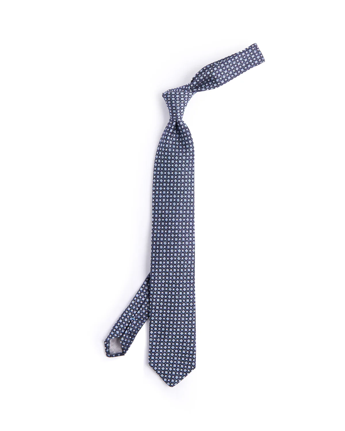 Silk Woven Jacquard Clover Dot Medallion Tie
