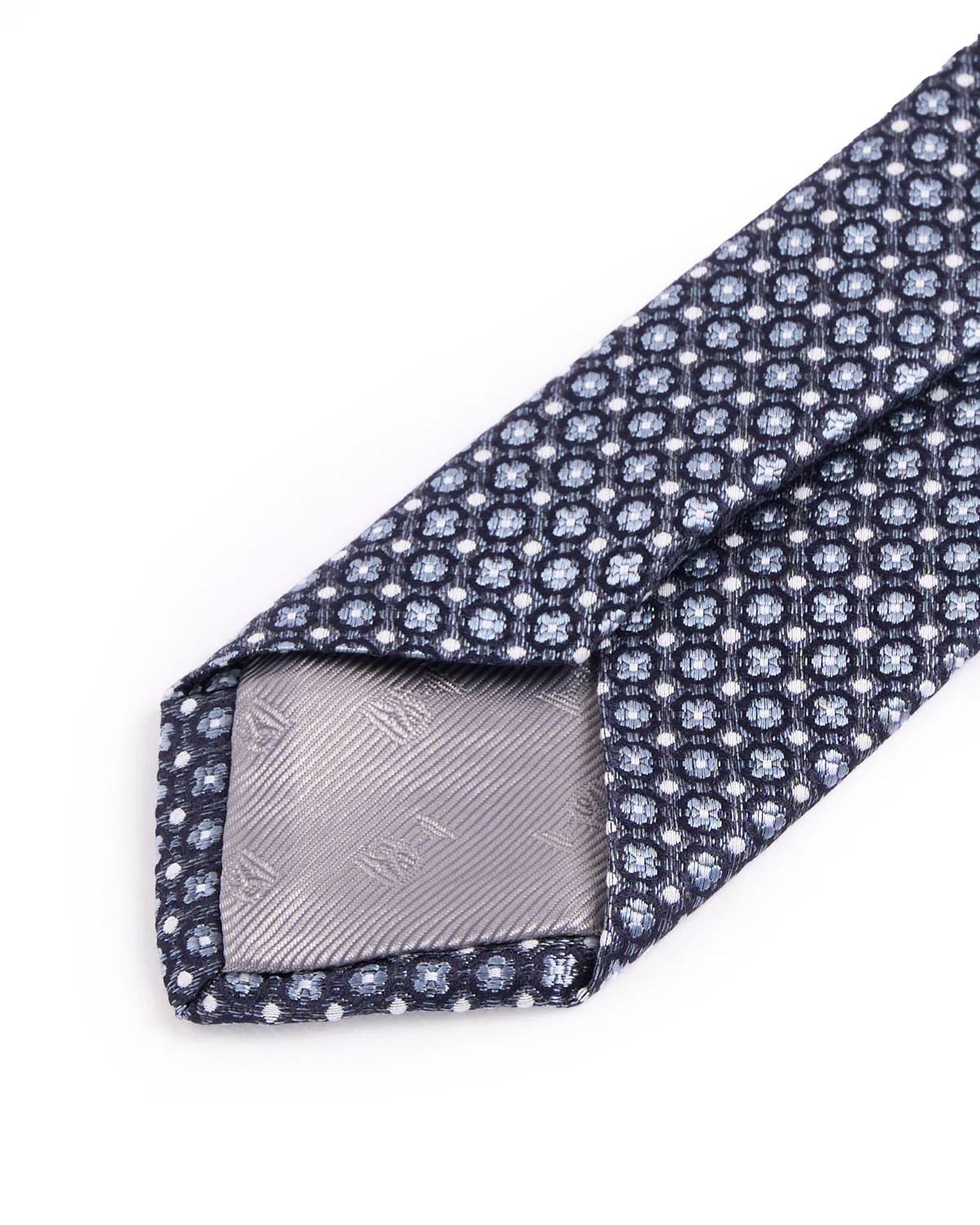 Silk Woven Jacquard Clover Dot Medallion Tie - Image 3