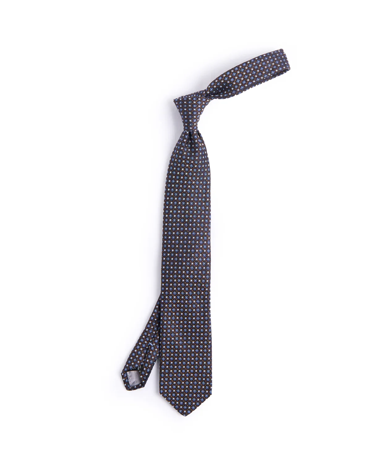Silk Woven Jacquard Clover Dot Medallion Tie