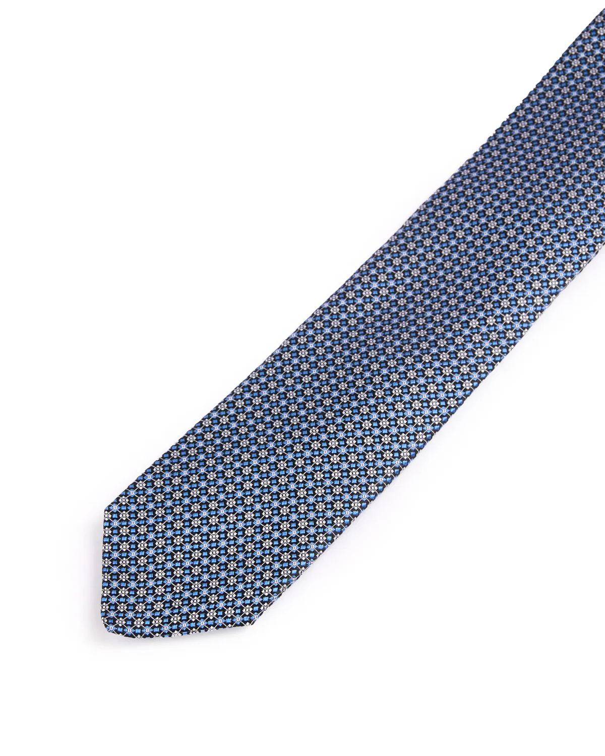 Silk Woven Jacquard Cubic Micro Links Tie - Image 2