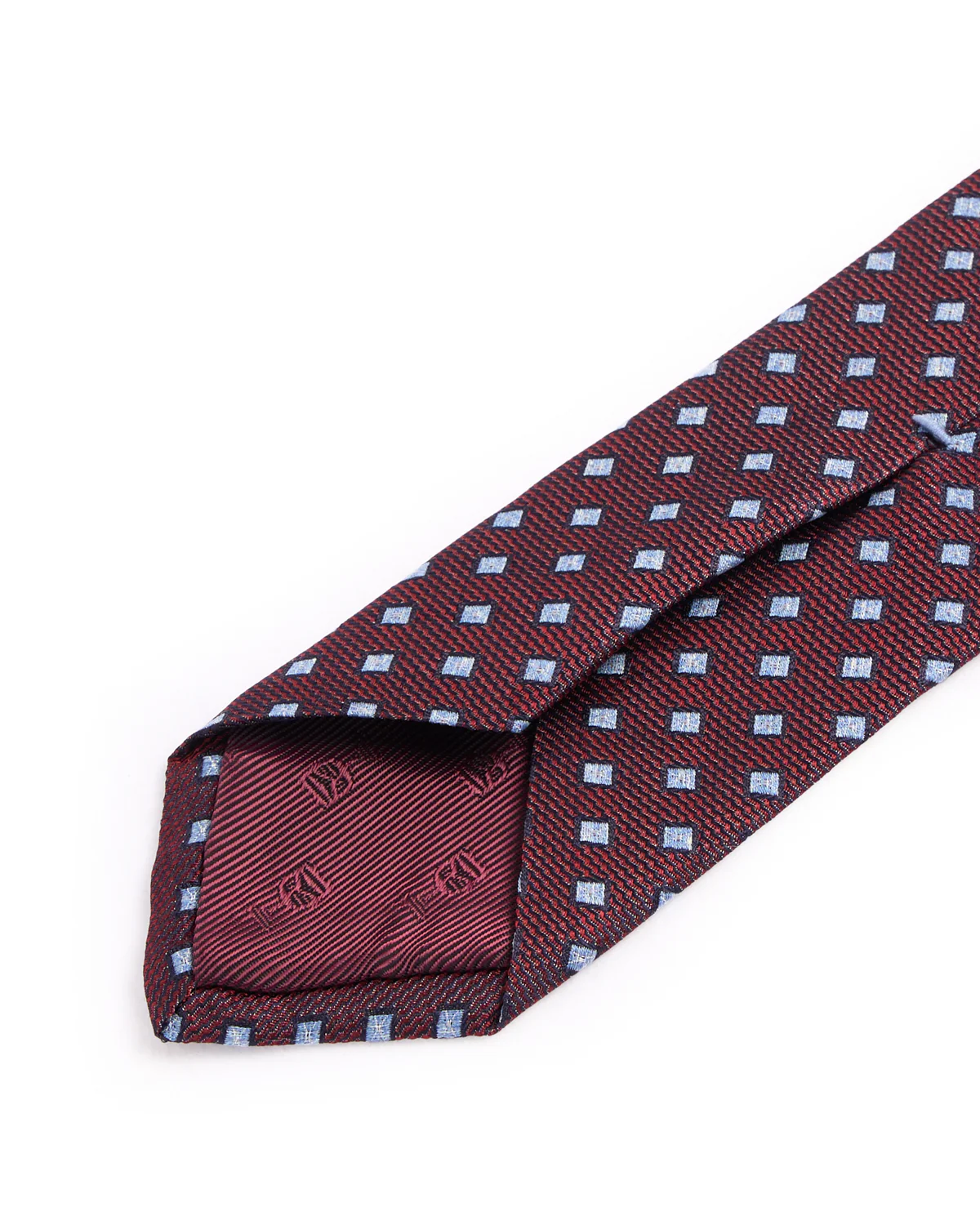 Silk Woven Jacquard Rhombus Micro Medallion Tie - Image 3