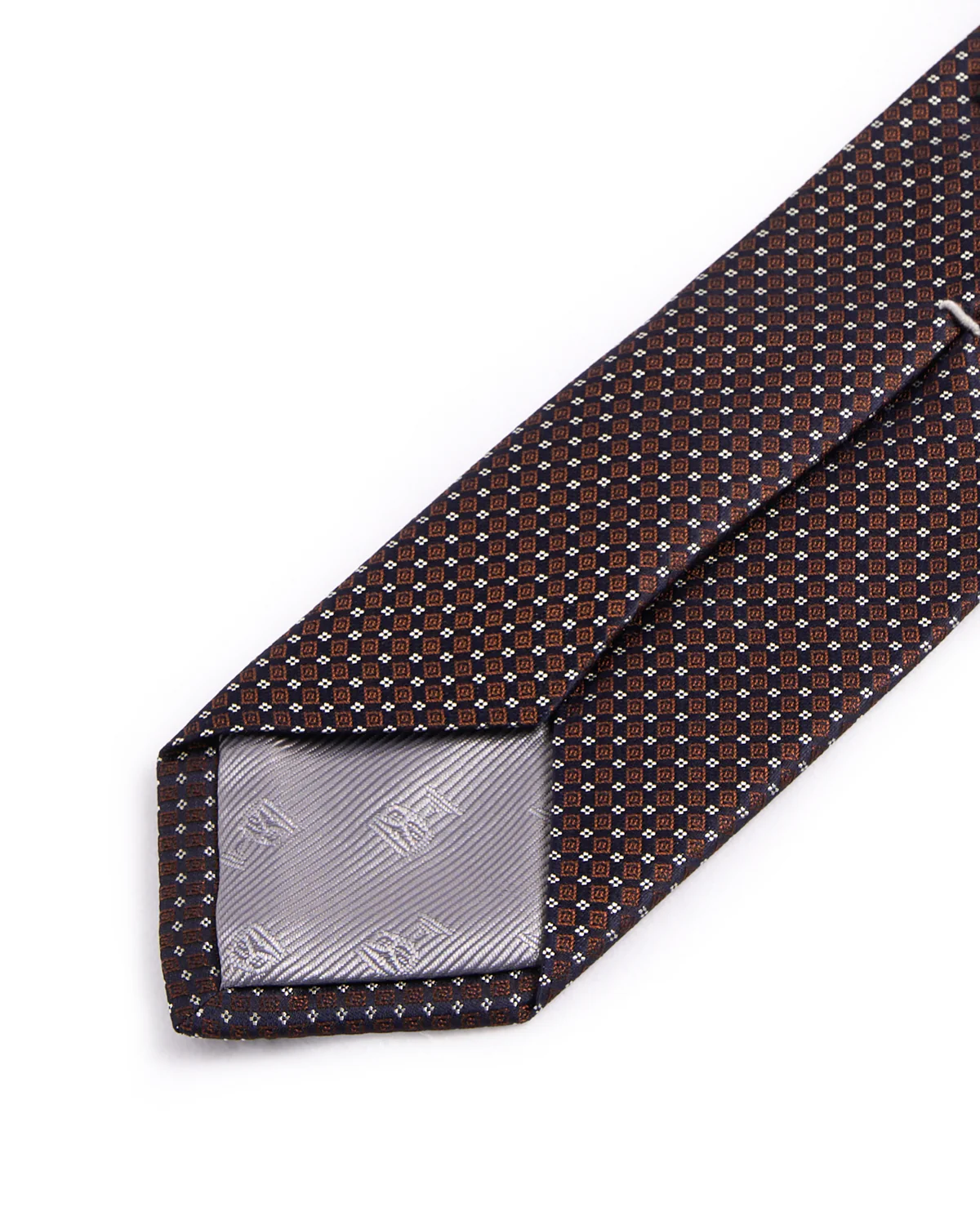 Silk Woven Jacquard Windowpane Micro Neat Tie - Image 3