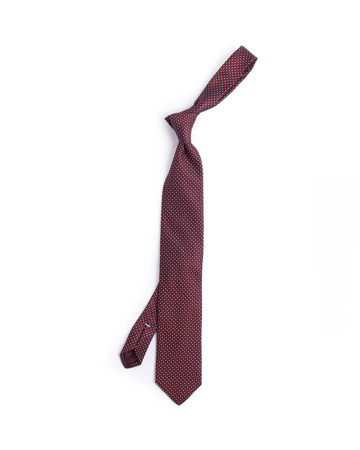 Silk Woven Jacquard Windowpane Micro Neat Tie