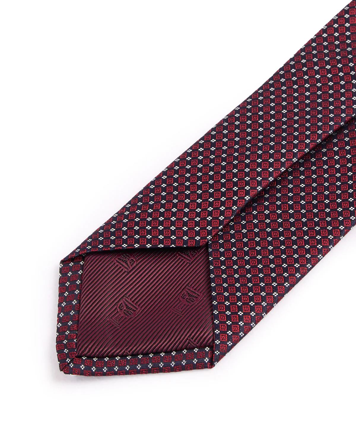 Silk Woven Jacquard Windowpane Micro Neat Tie - Image 2