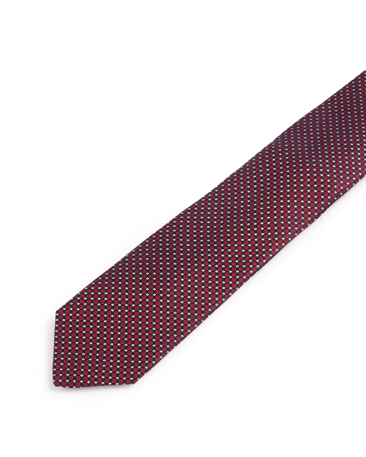 Silk Woven Jacquard Windowpane Micro Neat Tie - Image 3
