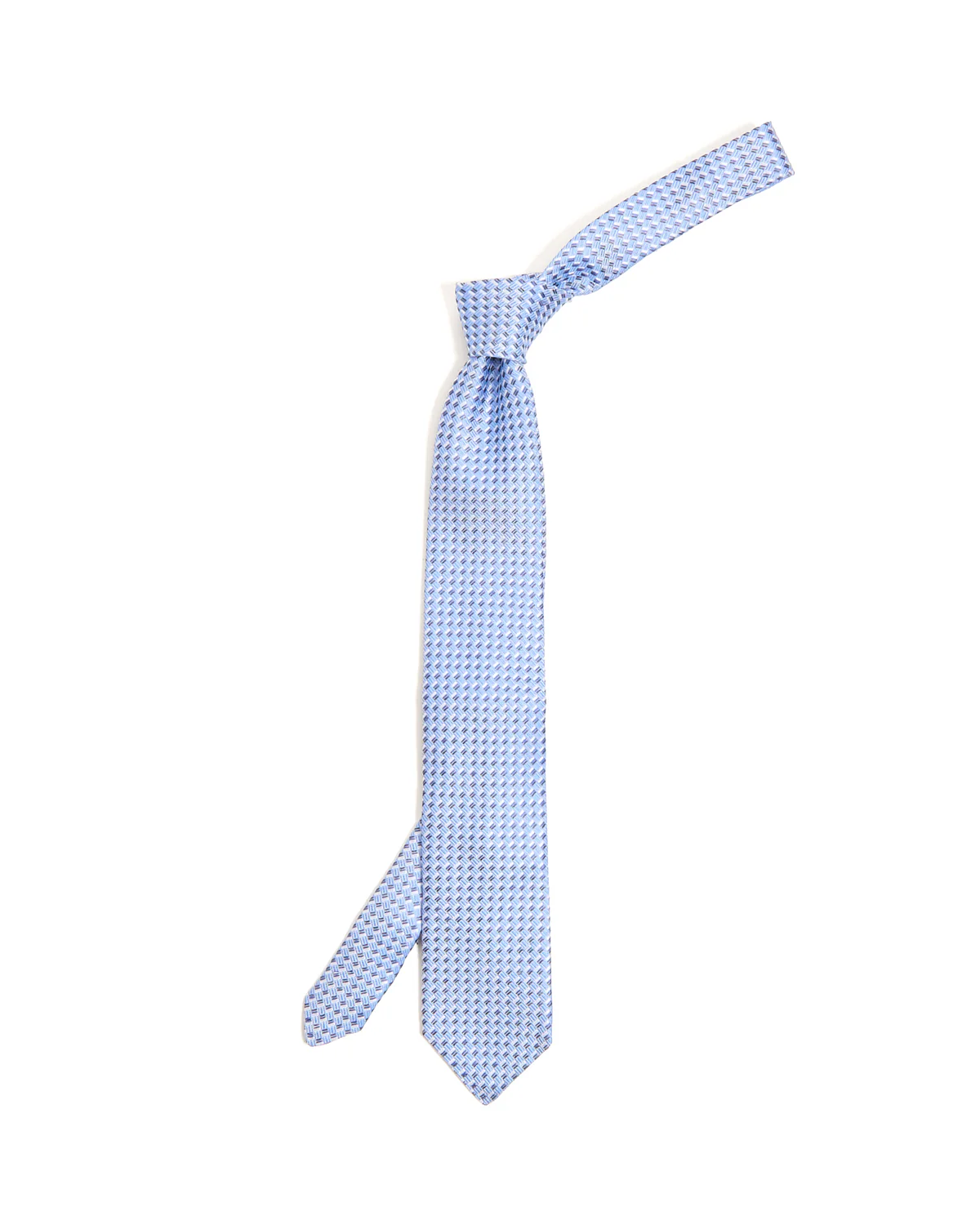 Sky Blue Basketweave Silk Tie