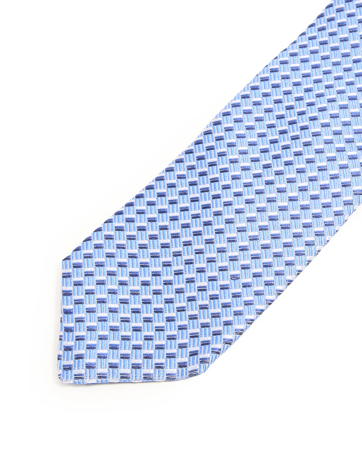 Sky Blue Basketweave Silk Tie - Image 3
