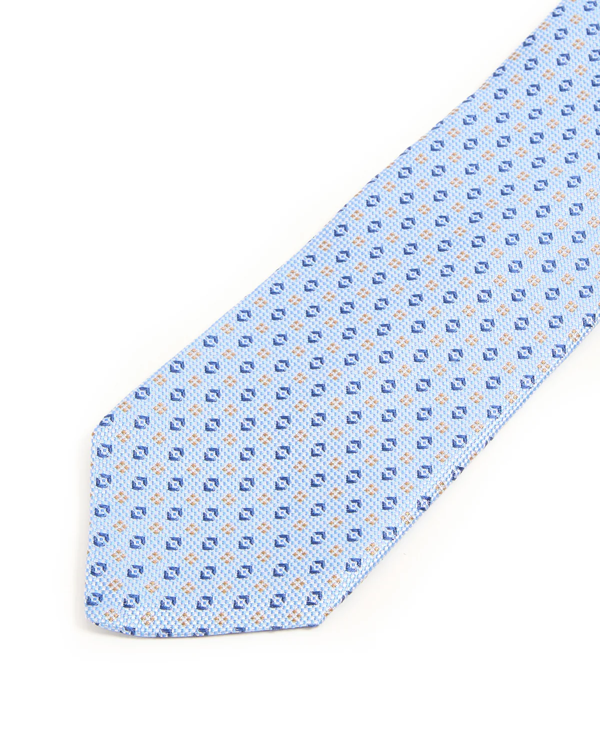 Sky Blue Diamond Dot Silk Tie - Image 3