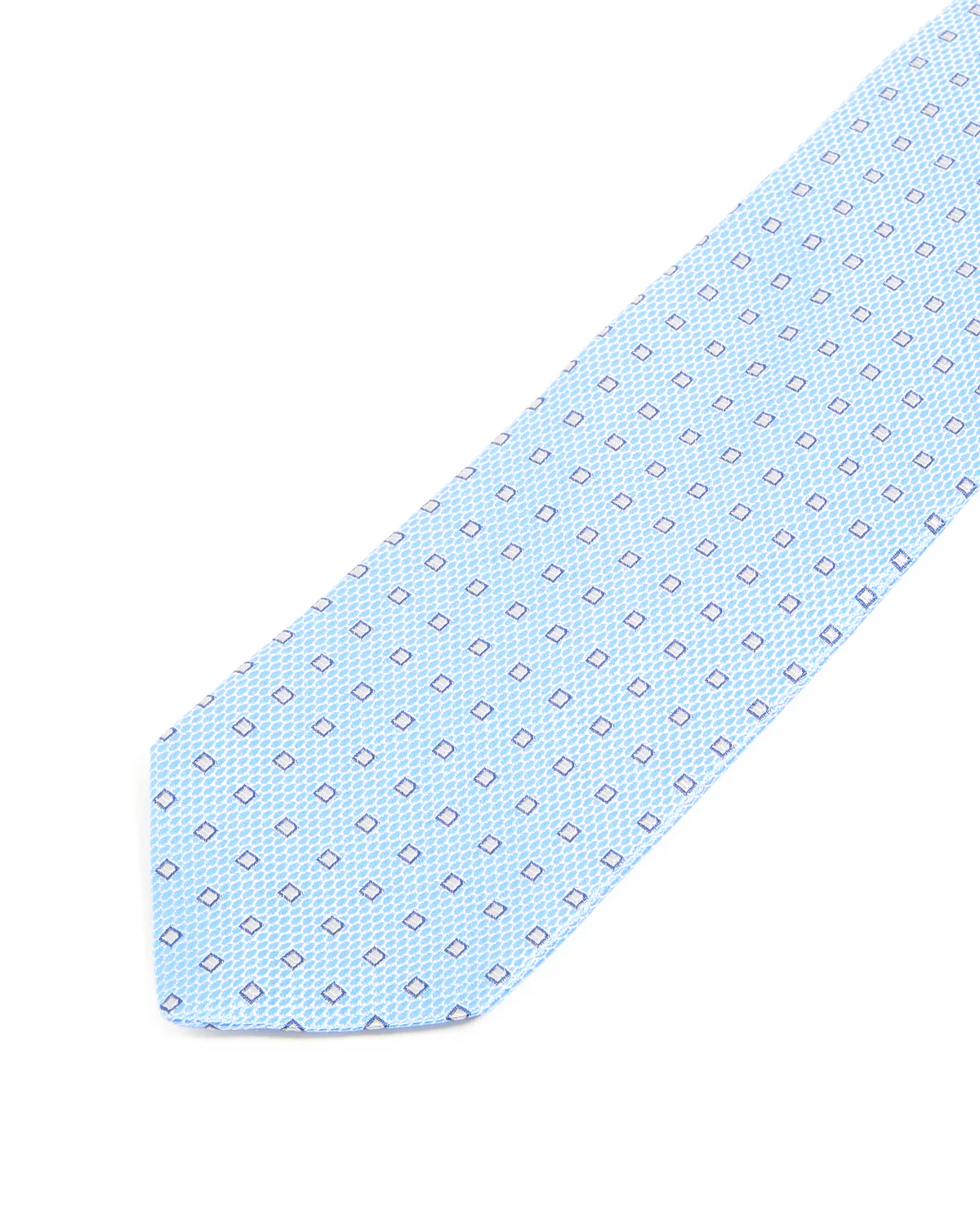 Sky Blue Micro Square Silk Tie - Image 3