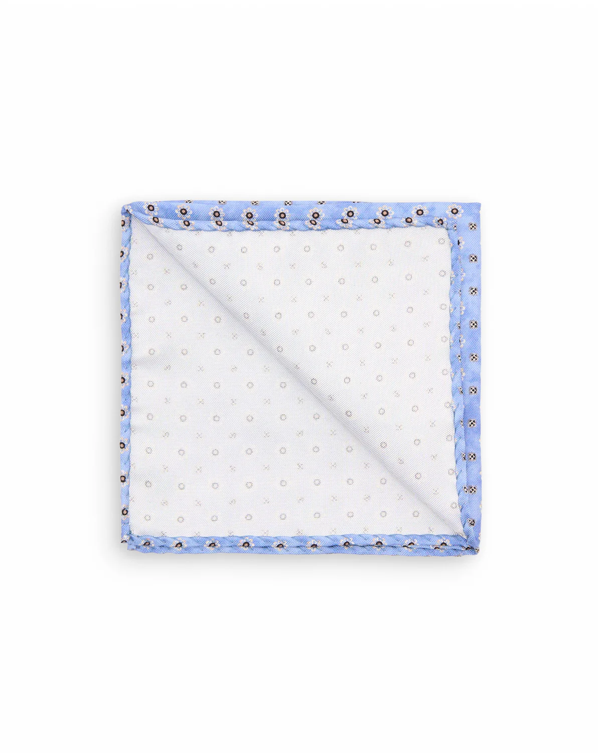 Sky Micro Floral Silk Pocket Square - Image 2