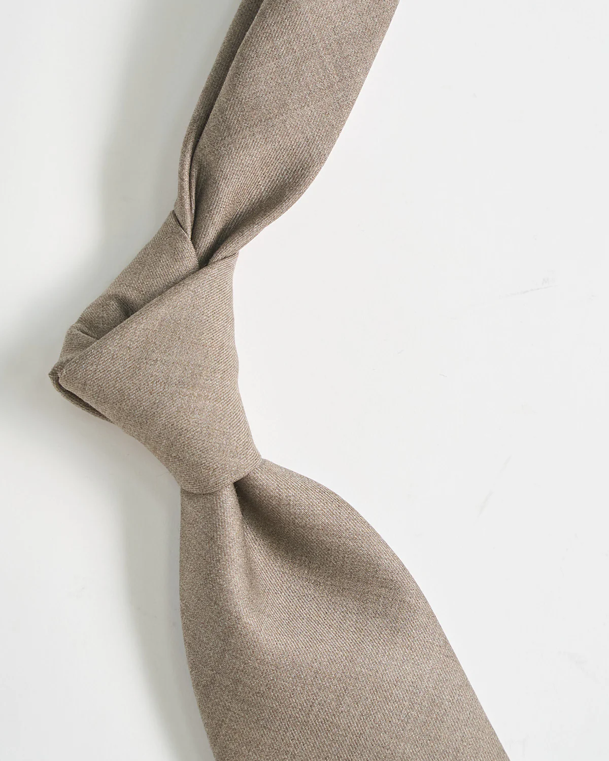 Tan Wool Melange Twill Tie - Image 2
