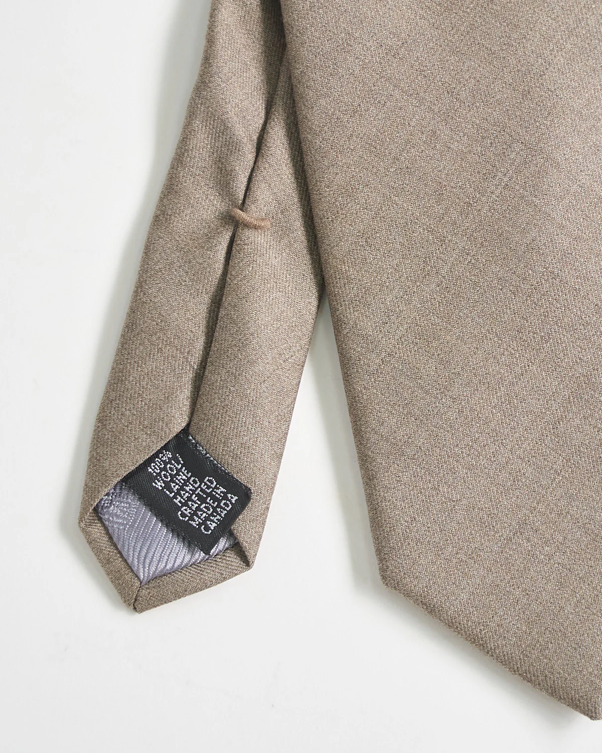 Tan Wool Melange Twill Tie - Image 3