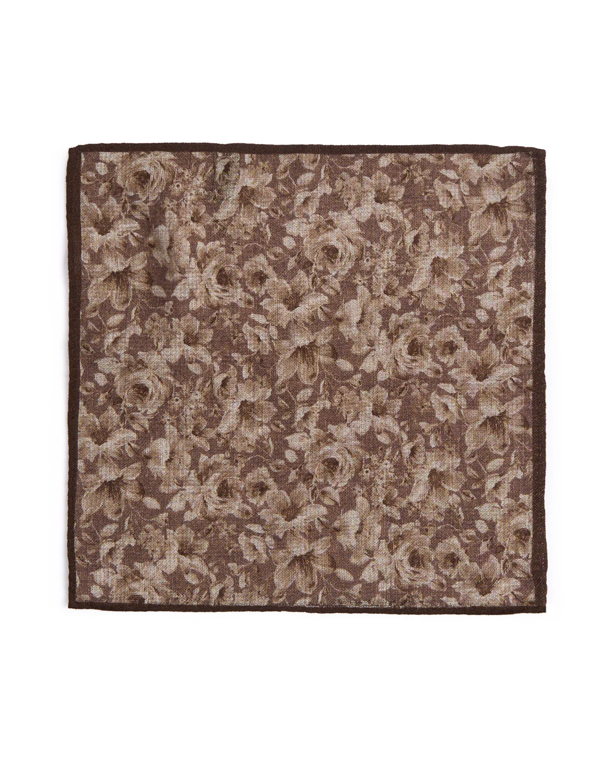 Wool Double Printed Floral/Glencheck Pocket Square - Image 3