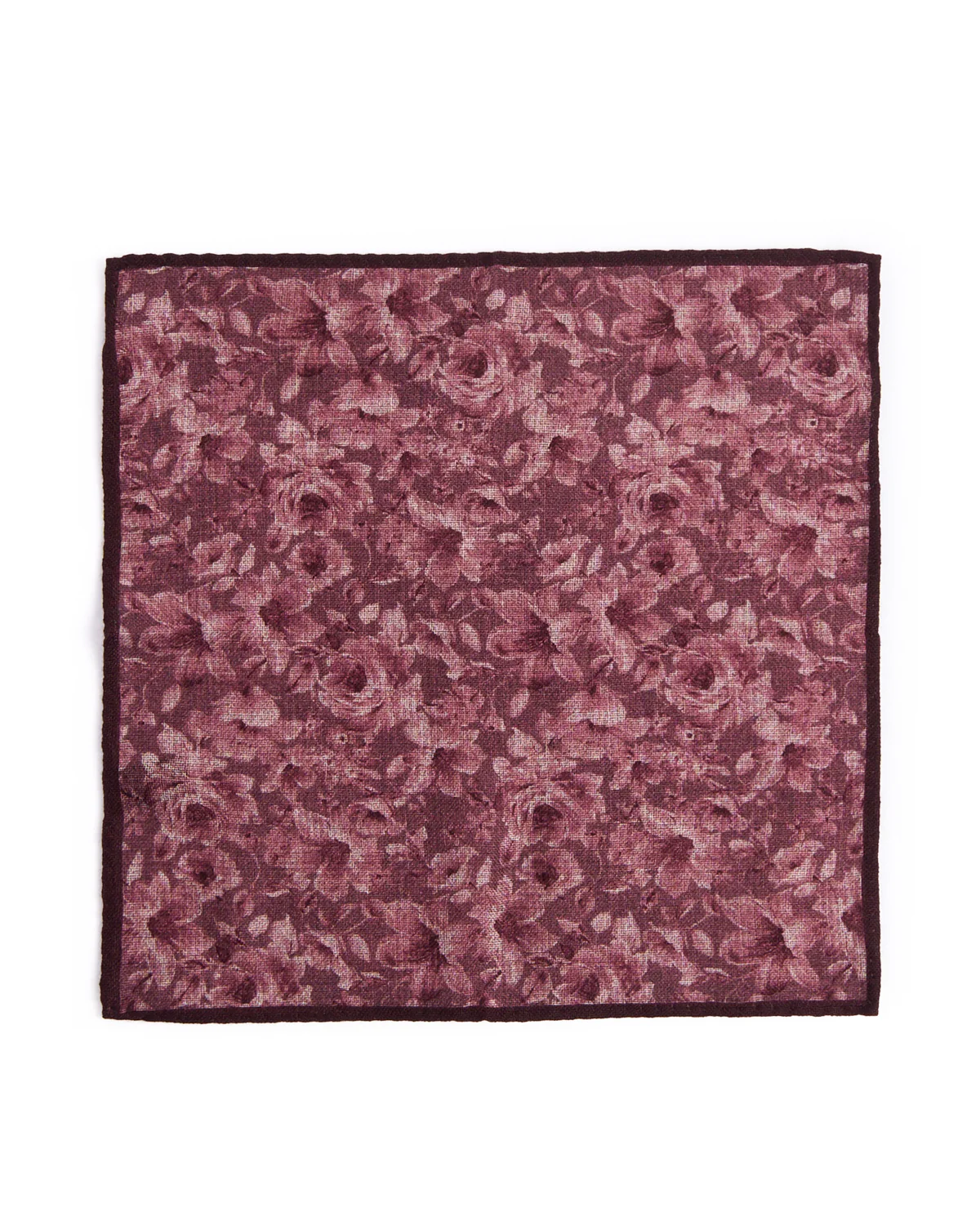 Wool Double Printed Floral/Glencheck Pocket Square - Image 3