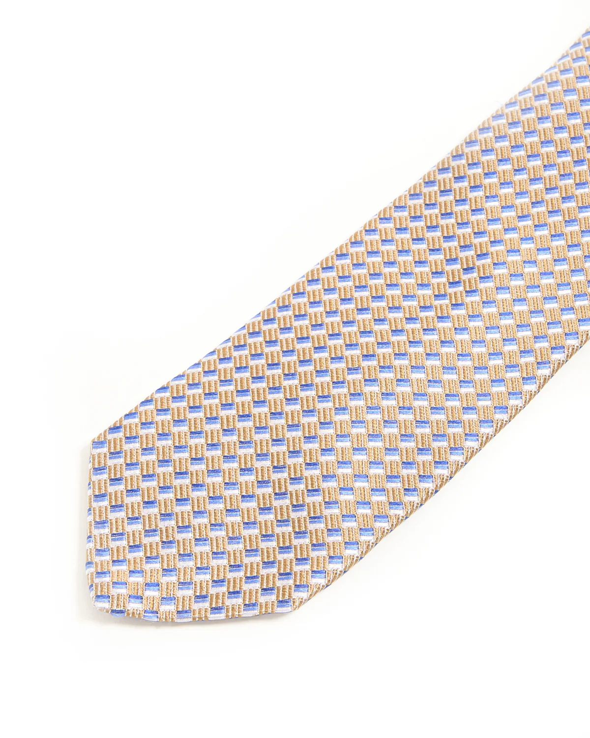 Woven Jacquard Tranversal Squares Silk Tie - Image 3
