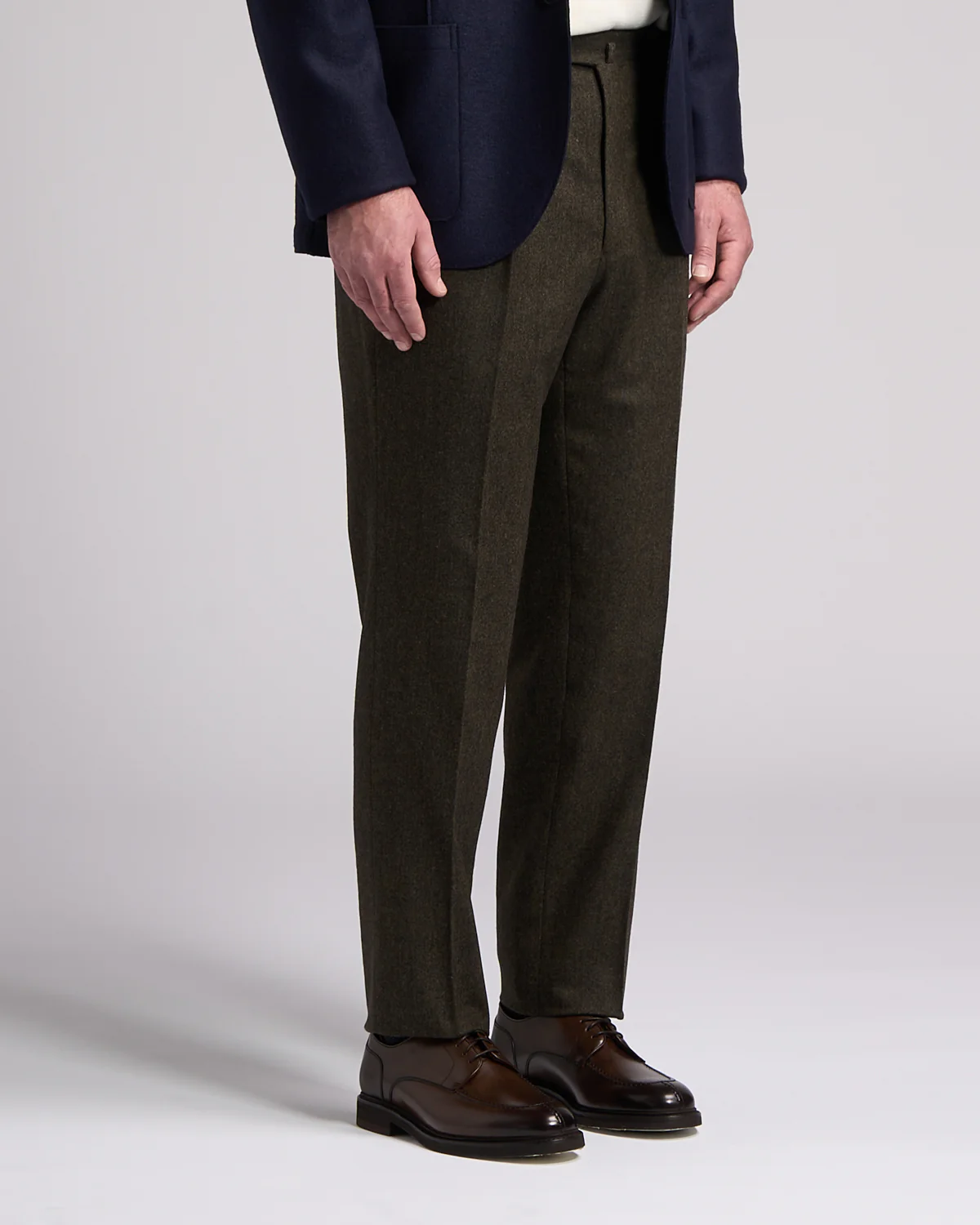 Melange Homespun Wool Blend Double Pleated Dress Pant - Image 3