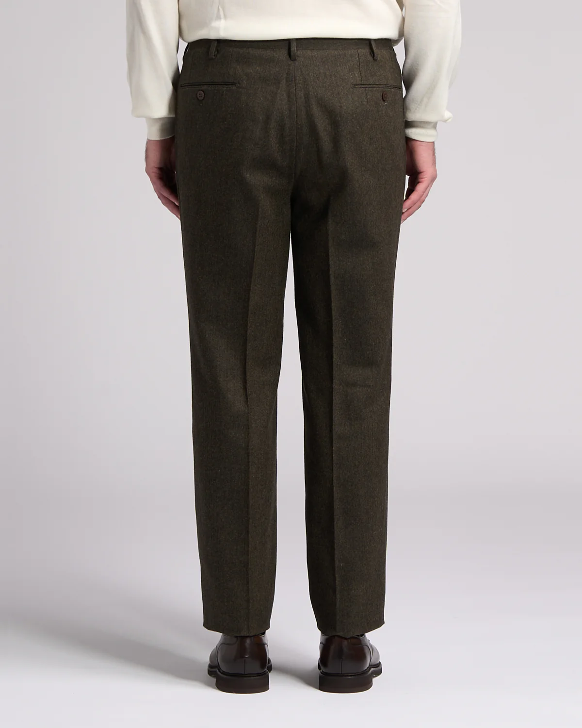 Melange Homespun Wool Blend Double Pleated Dress Pant - Image 4