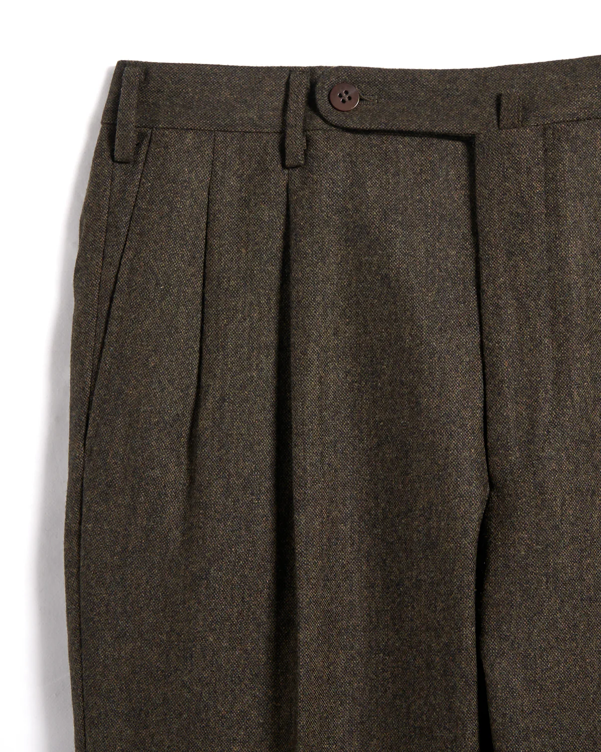 Melange Homespun Wool Blend Double Pleated Dress Pant - Image 7