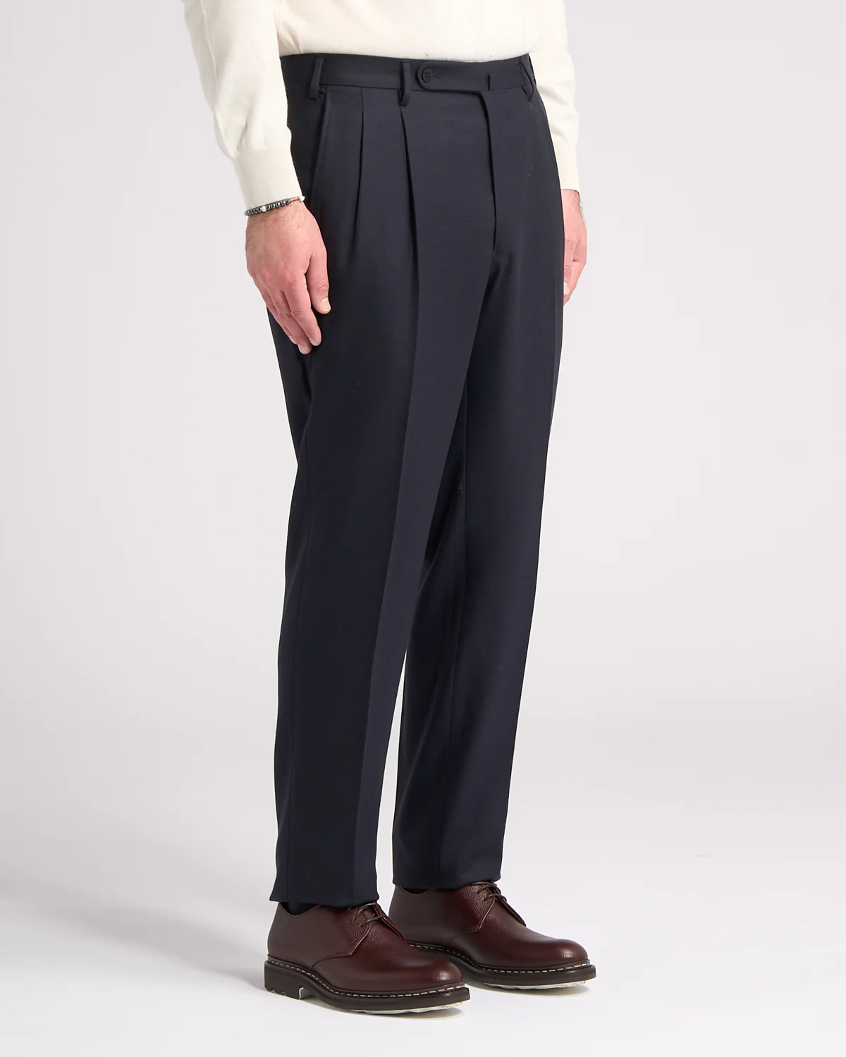 Super 120's Light Flannel Double Pleated Dress Pants - Image 3