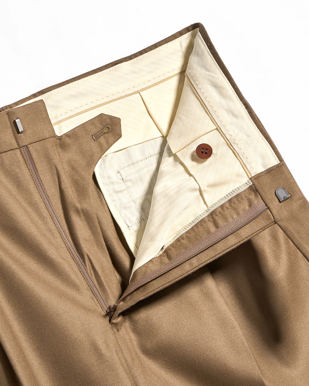 Super 120's Light Flannel Double Pleated Dress Pants - Image 2