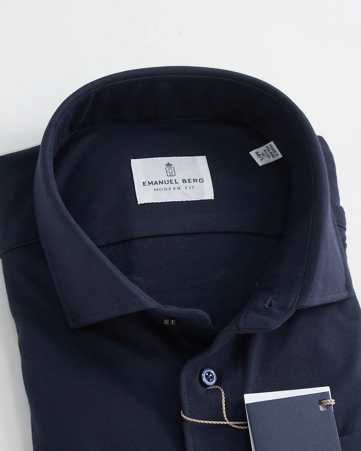 Modern Fit Navy 4Flex Jersey Stretch Shirt - Image 3