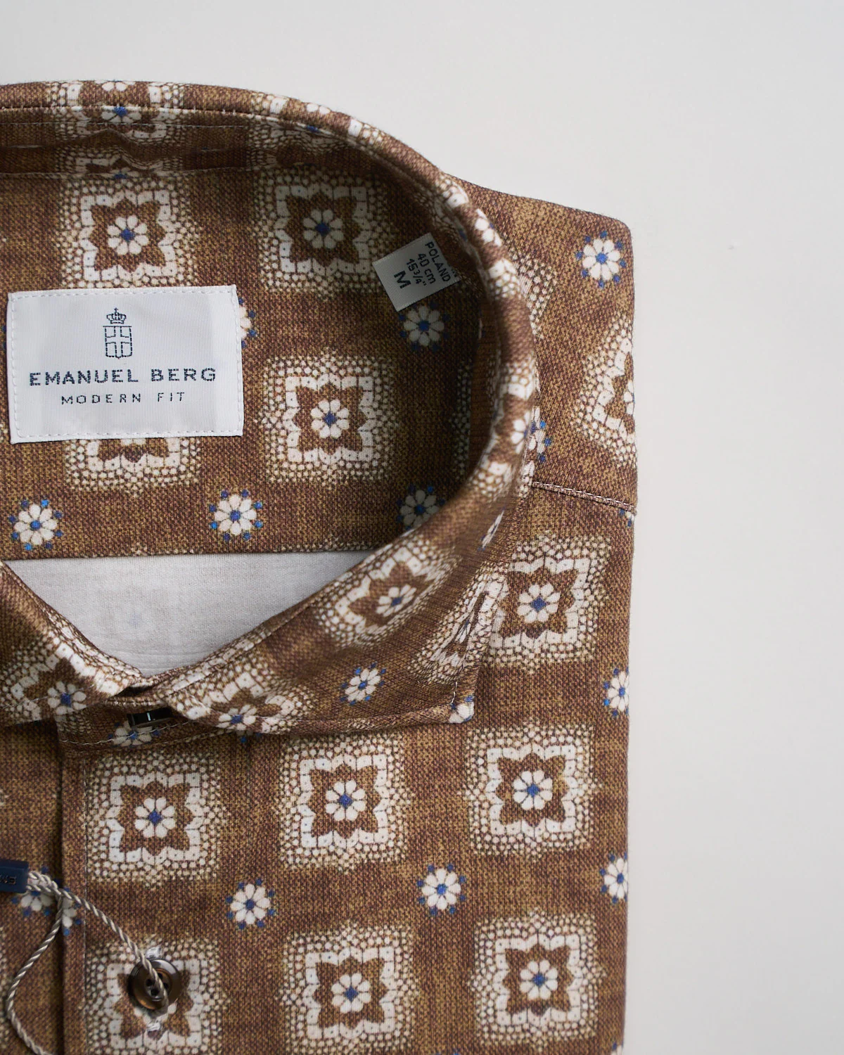 Modern Fit 'Albini 4 Flex' Bold Archival Pattern Stretch Knit Shirt - Image 3