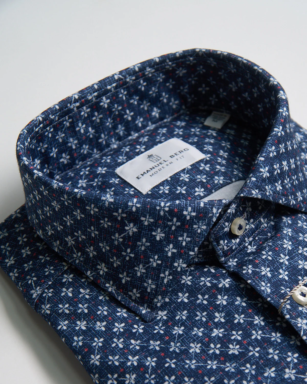 Modern Fit 'Albini 4 Flex' Floral Neat Stretch Knit Shirt - Image 2