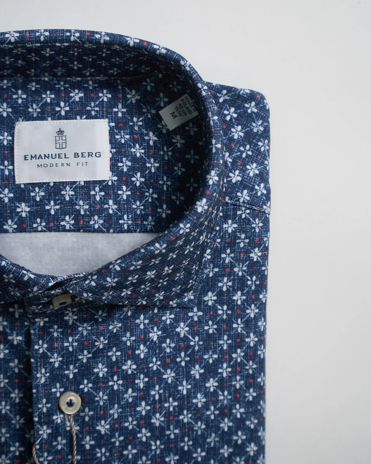 Modern Fit 'Albini 4 Flex' Floral Neat Stretch Knit Shirt - Image 3