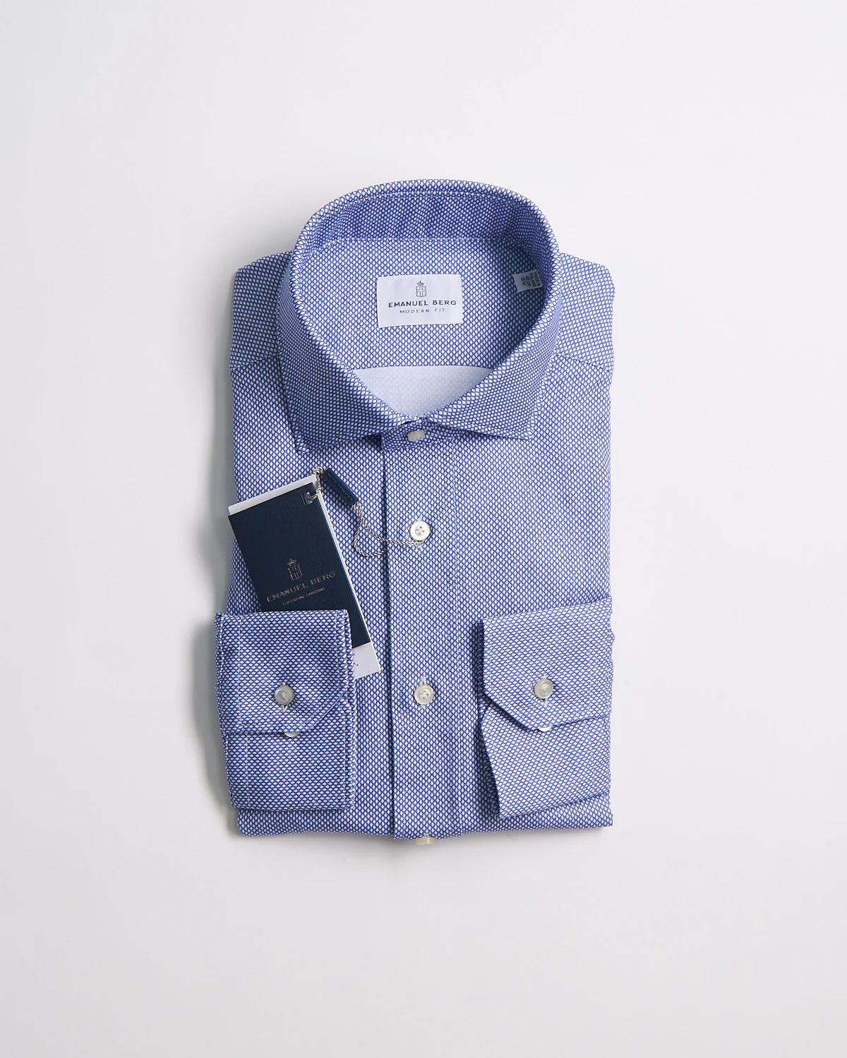 Modern Fit Albini '4 Flex' Neat Pattern Stretch Knit Dress Shirt