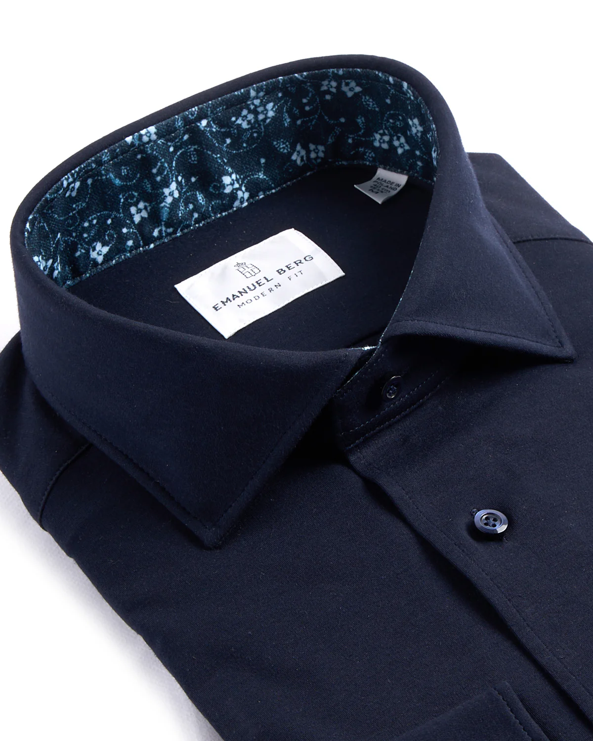 Solid Modern 4Flex Knit Shirt With Contrast - Image 2
