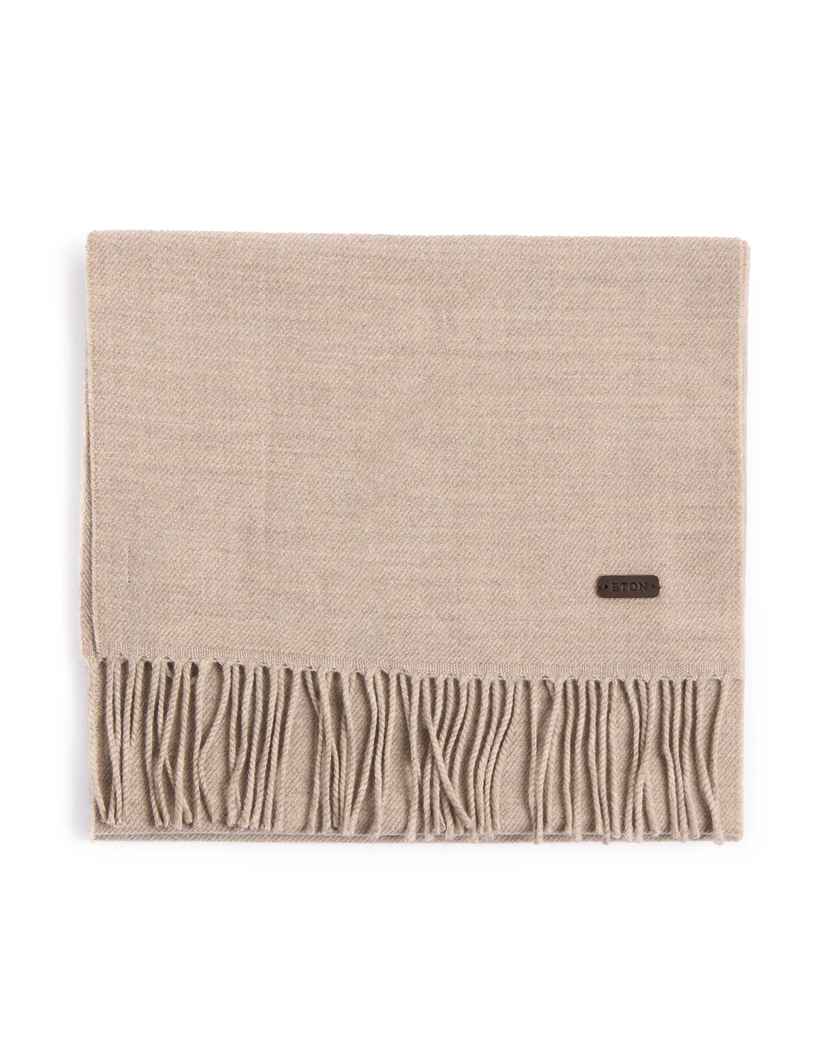 Beige Twill Merino Wool Scarf