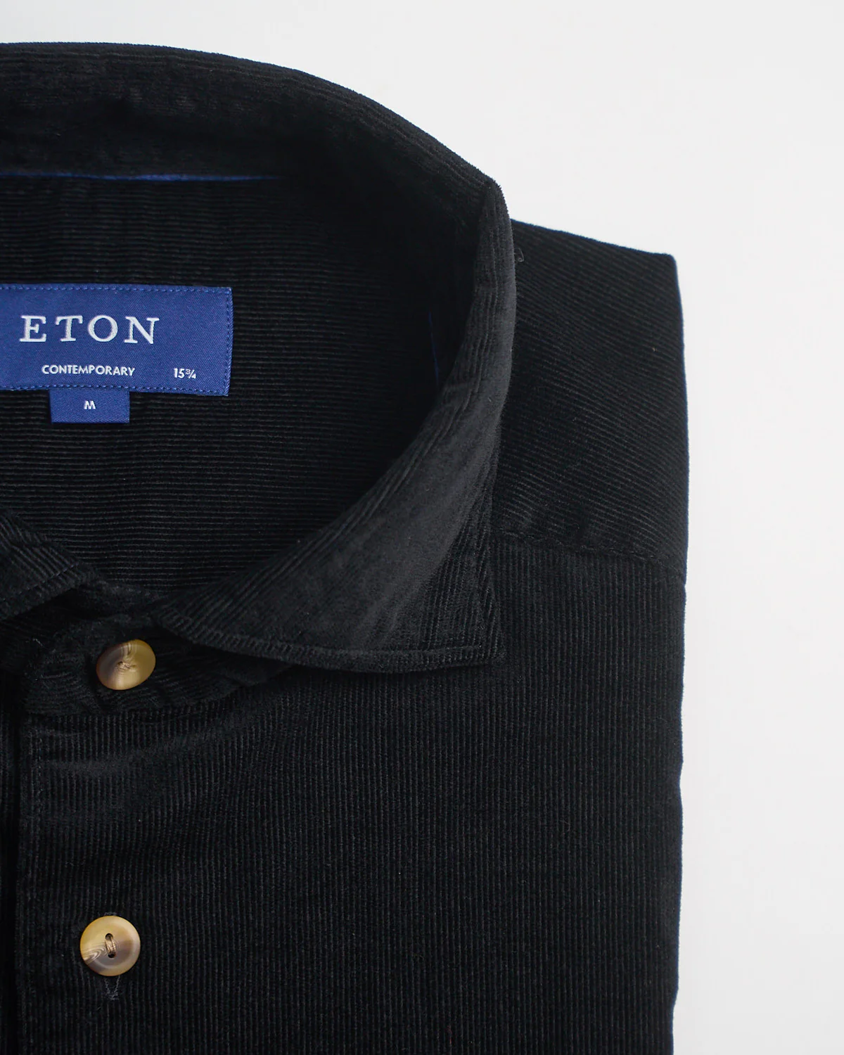 Black Fine Whale Corduroy Contemporary Shirt - Image 3