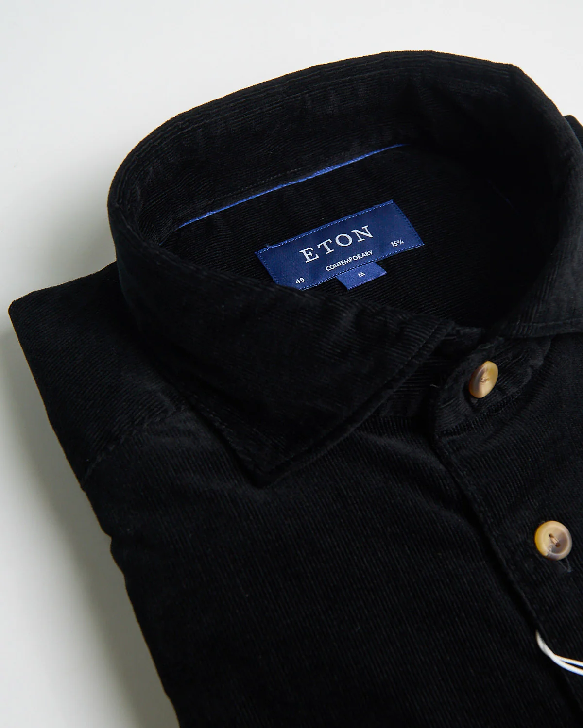 Black Fine Whale Corduroy Contemporary Shirt - Image 4