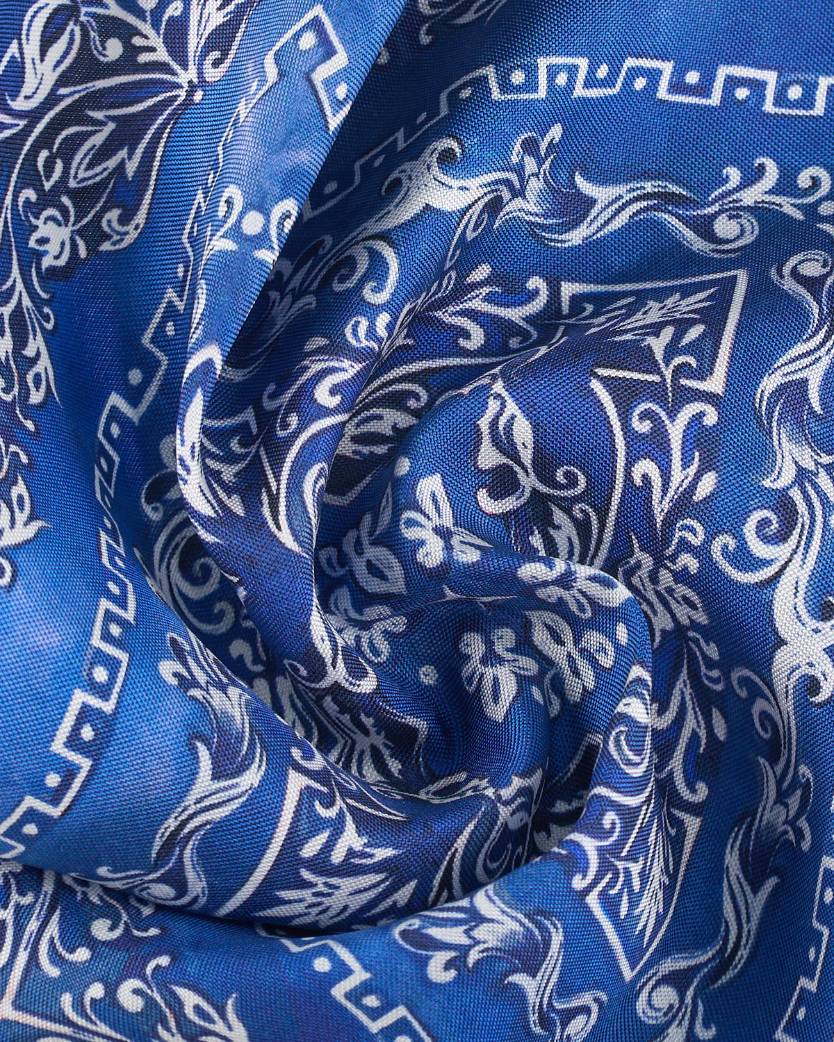Blue Medallion Silk Pocket Square - Image 2