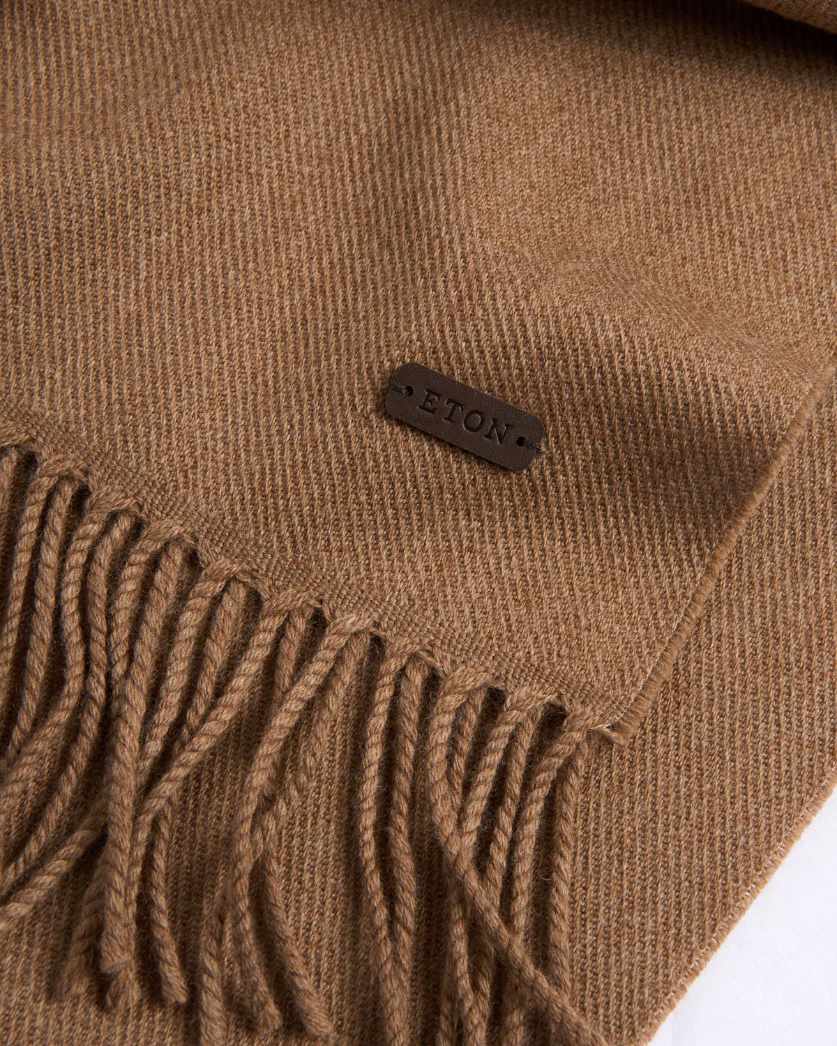 Brown Twill Merino Wool Scarf - Image 3