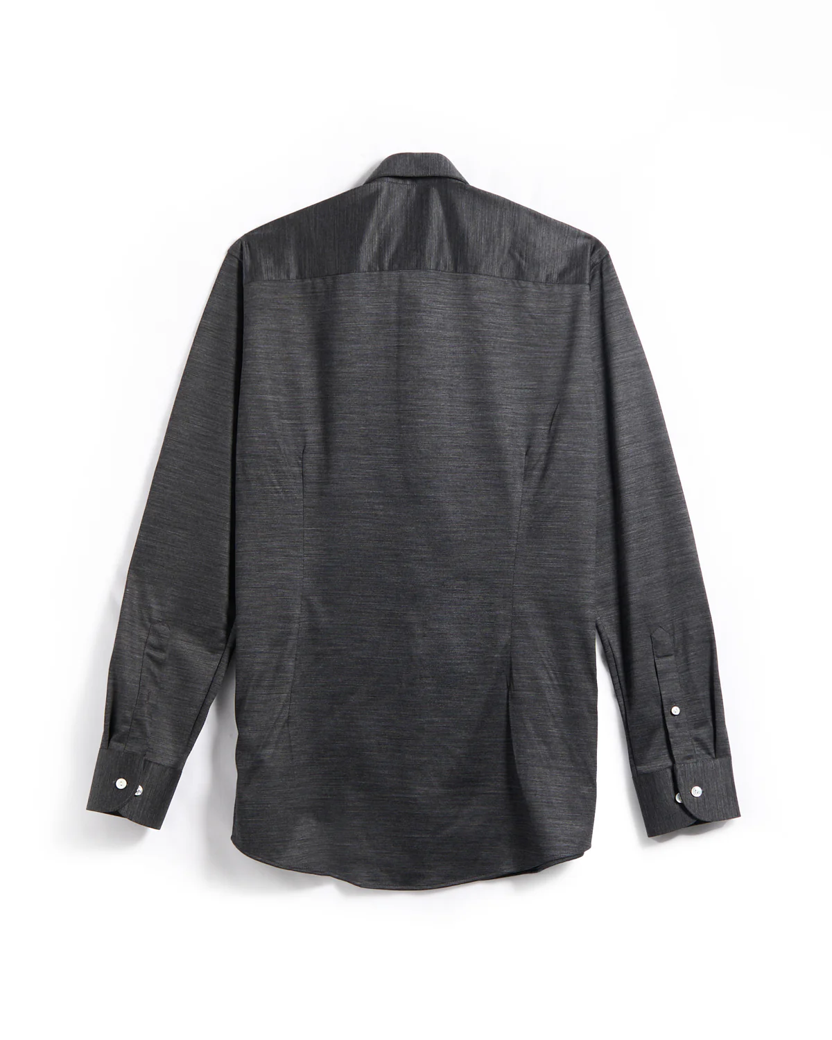 Charcoal Grey Merino Slim Jersey Shirt - Image 3