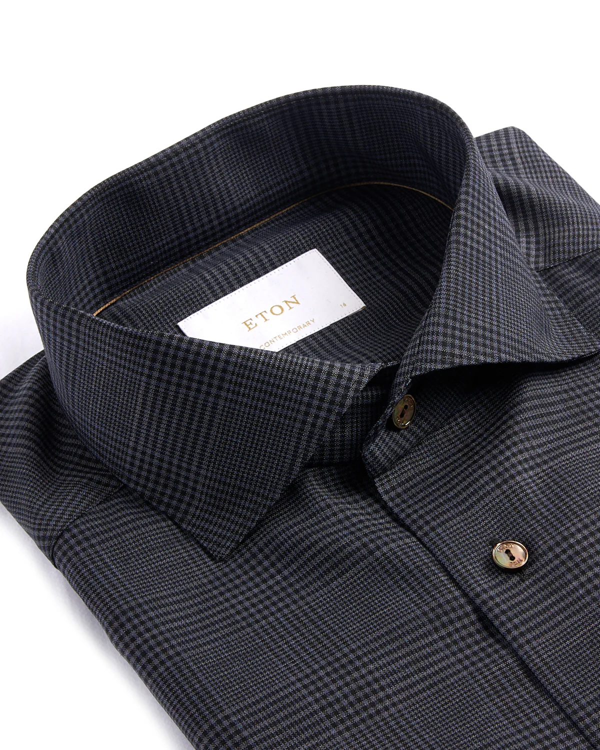 Check Merino Wide Spread Shirt - Contemporary Fit - Image 2