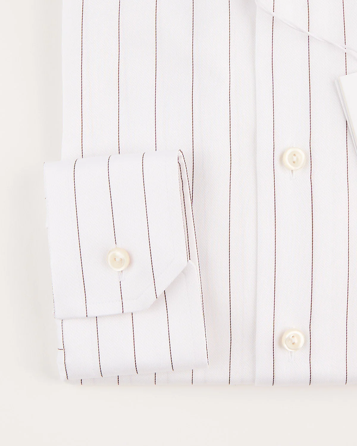 Chestnut Pin-Striped Slim Fit White Twill Shirt - Image 3