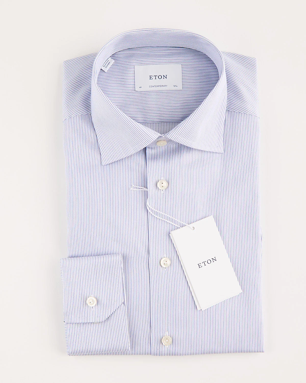 Contemporary Cutaway Fine Striped Twill Shirt
