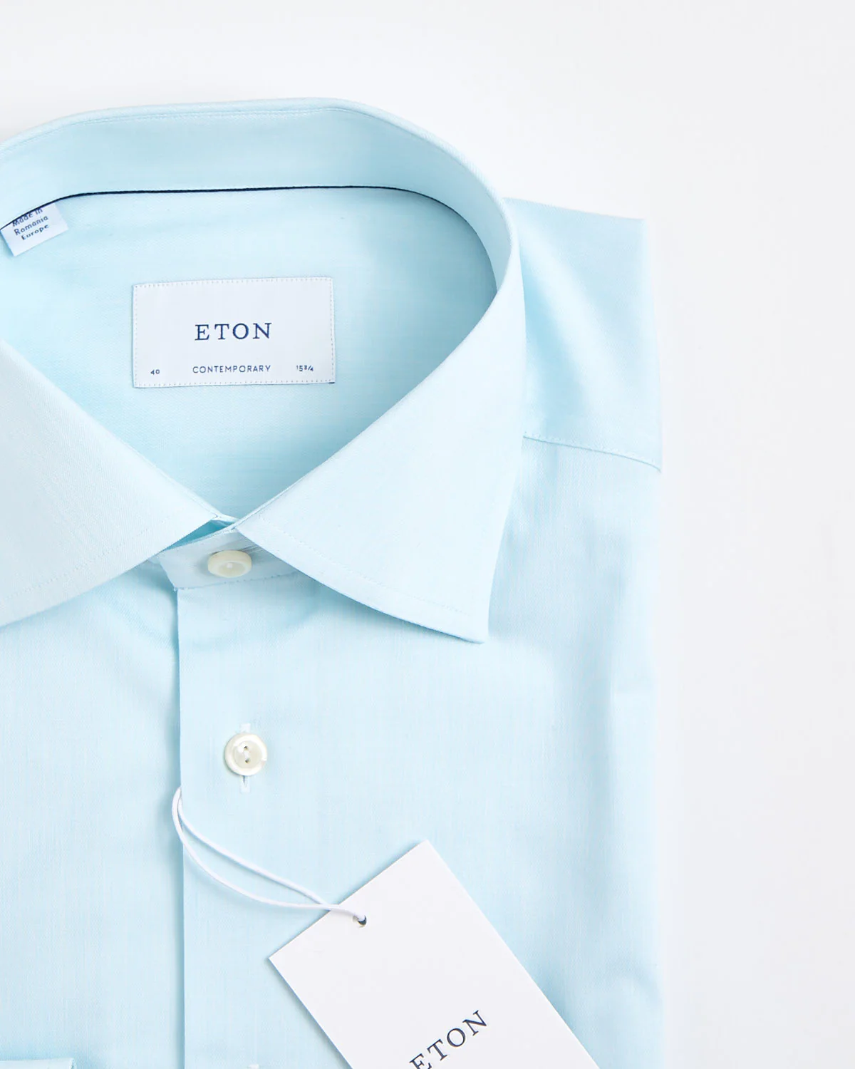 Contemporary Light Green Solid Cotton Tencel™ Lyocell Shirt - Image 2